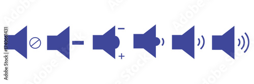 sound on off icons vector in line style . sound volume and mute icon. Volume allow and volume prohibit icon set. Sound and Mute. Volume icon set. 