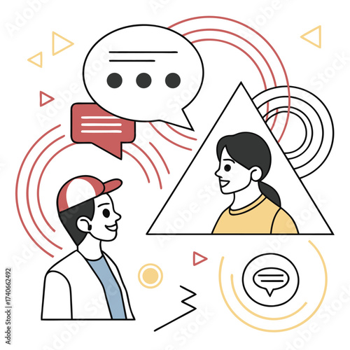 Online Connection Visualized A Man and Woman Communicate Virtually Through Technology Showcasing Modern Digital Communication Methods