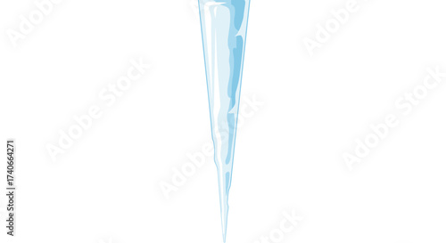 Icicle's Crystal Form: A clear, crystalline icicle, suspended in time, embodying the raw beauty of winter's freeze, with a touch of artistic design.