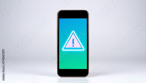 Smartphone displaying an exclamation alert
