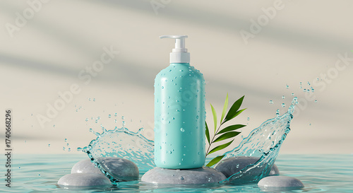 AquaSpa Beauty Bottle Hydrating Elixir Amidst Serene Water and Stone Elements