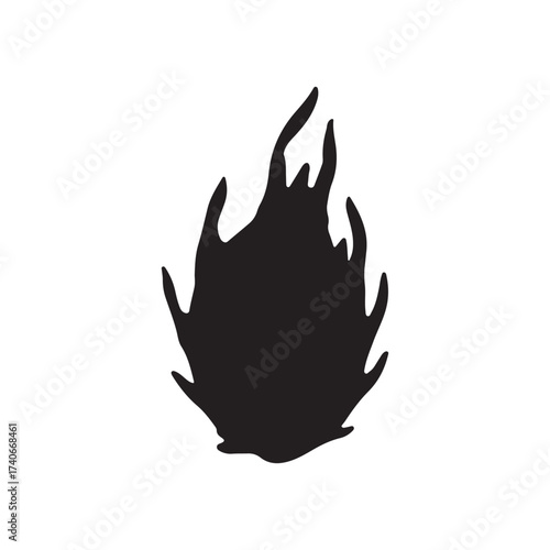 dragonfruit silhouette isolated on white vector
