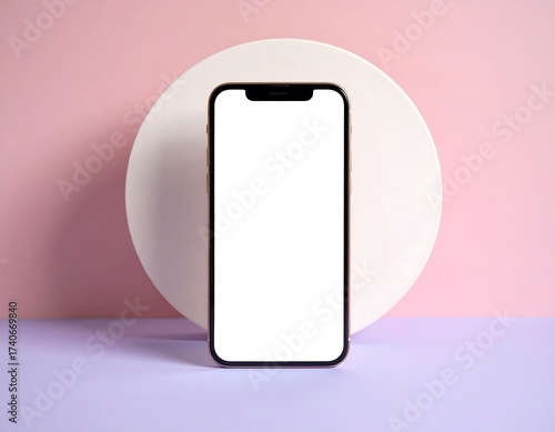 Smartphone on a pastel background