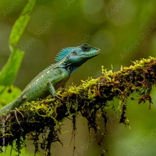 Wallpaper Mural Green Lizard on Moss Torontodigital.ca