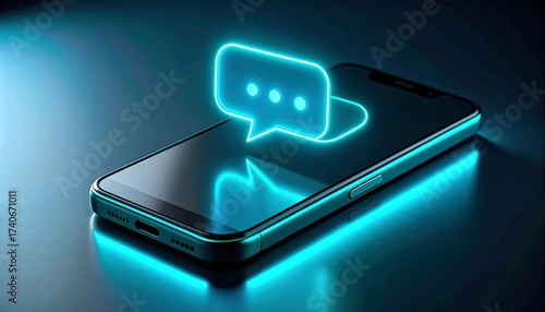 Smartphone with glowing message notification