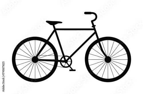 Classic Road Bicycle Vector Silhouette