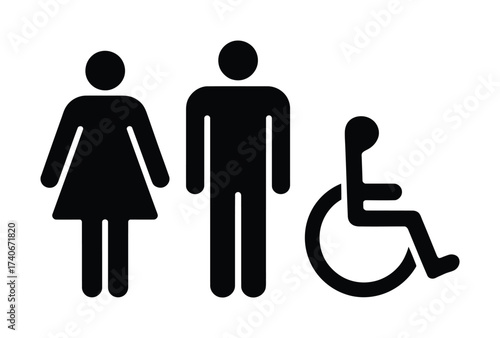 Restroom accessibility vector icon illustration toilet symbol