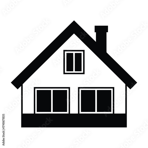 House building vector icon illustration home real estate symbol