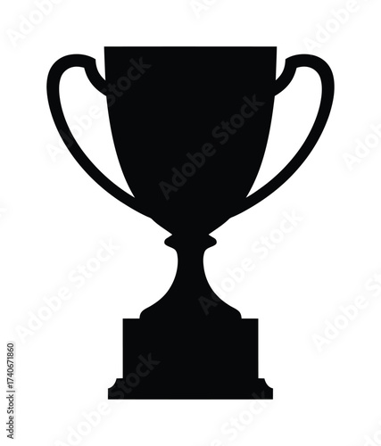 Trophy cup vector icon illustration award and achievement symbol