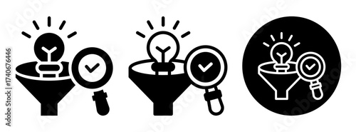 Idea Screening Icon Collection Glyph & Mixed Style