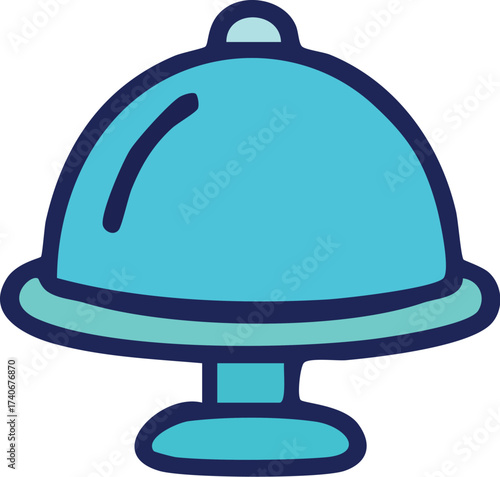 Blue Food Cloche Serving Dish Icon.