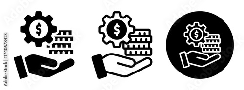 Financial Service Icon Collection Glyph & Mixed Style