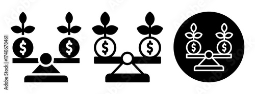 Stability Investment Icon Collection Glyph & Mixed Style