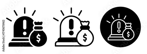 Emergency Funds Icon Collection Glyph & Mixed Style
