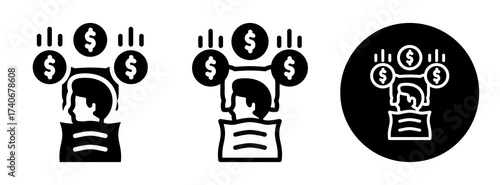 Passive Income Icon Collection Glyph & Mixed Style