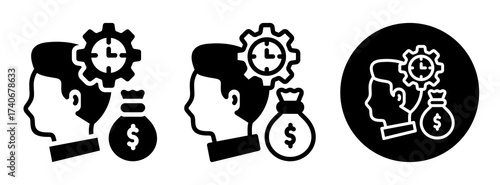 Financial Discipline Icon Collection Glyph & Mixed Style