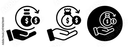 Financial Backup Icon Collection Glyph & Mixed Style