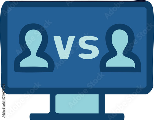 Versus screen icon showing a digital player matchup.