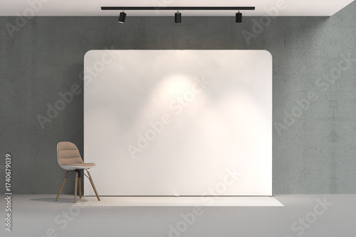 Blank backdrop mockup setup