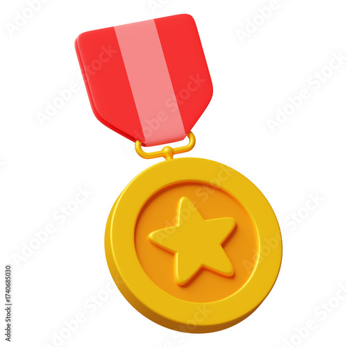 Canvastavla Badge Medal 3D Illustration
