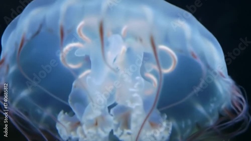 Translucent Jellyfish dances in the abyss