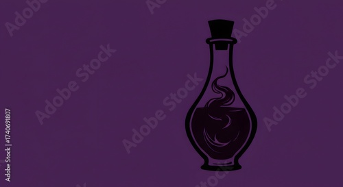 Mystical Potion with a Serpent, an Enchanting Fantasy Illustration