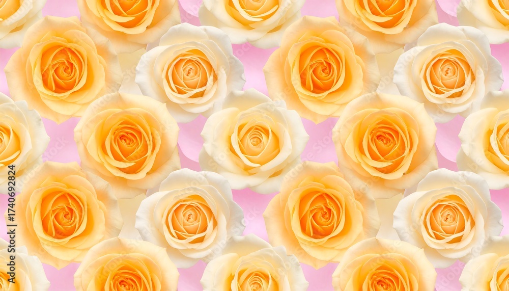 custom made wallpaper toronto digitalSeamless pattern of pale yellow and cream roses on a light pink background