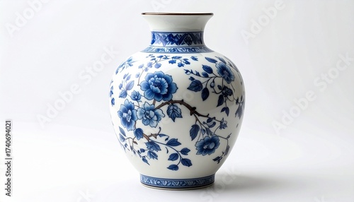blue vase on white background