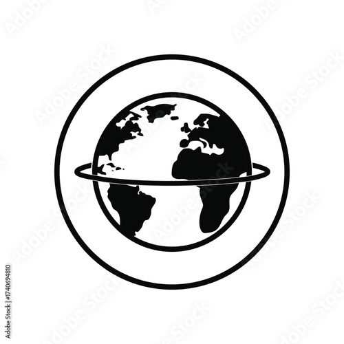 Art of earth globe outline for global connection and travel