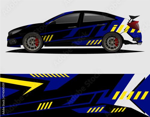 Sport car decal wrap illustration a3.eps