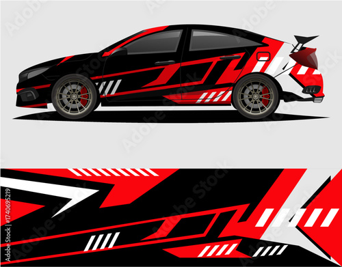Sport car decal wrap illustration a4.eps