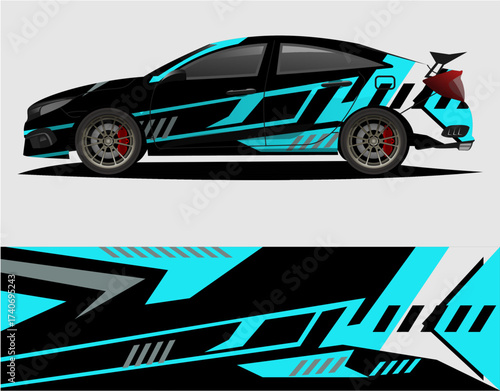 Sport car decal wrap illustration a5.eps