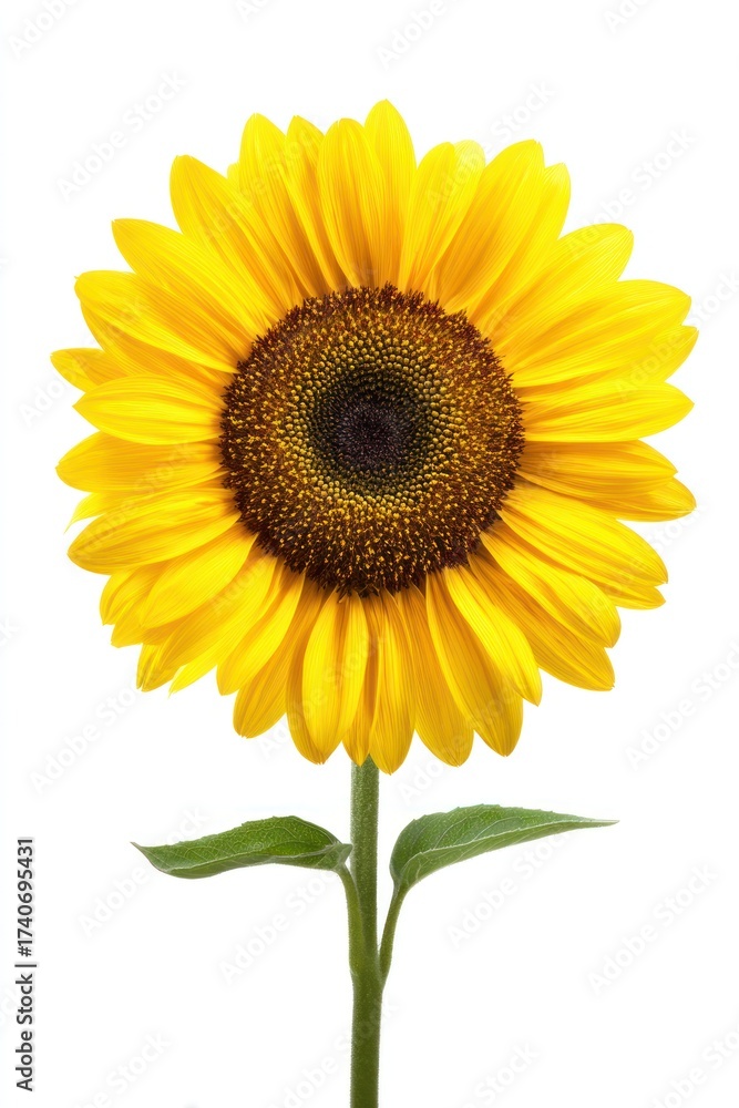 Obraz premium Bright sunflower on white background