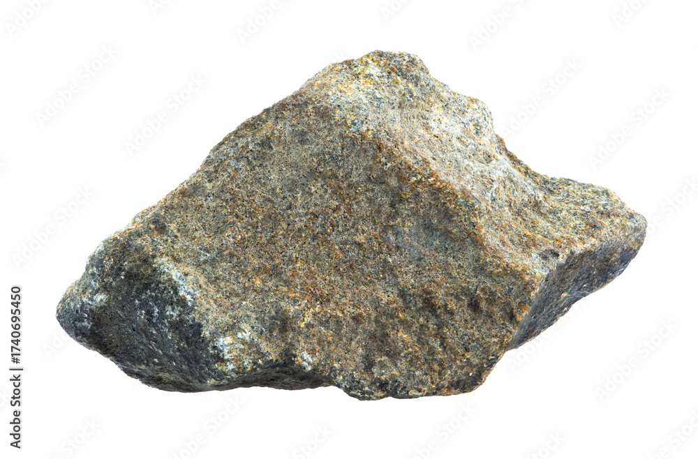 Fototapeta premium Grey stone isolated on a white background