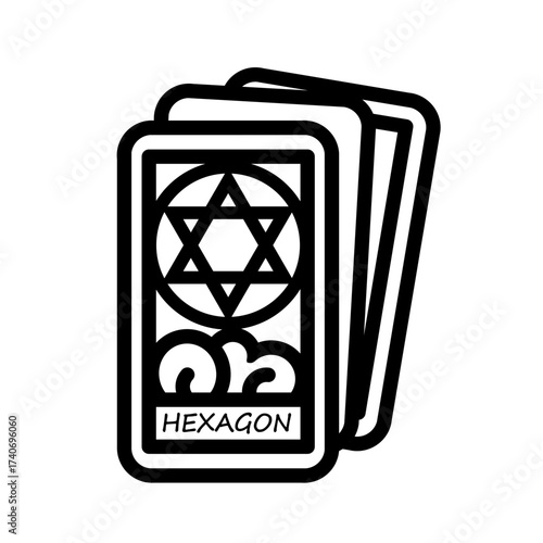 tarrot hexagon card halloween icon