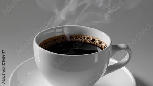 Wallpaper Mural cup of coffee with beans on black background. Torontodigital.ca
