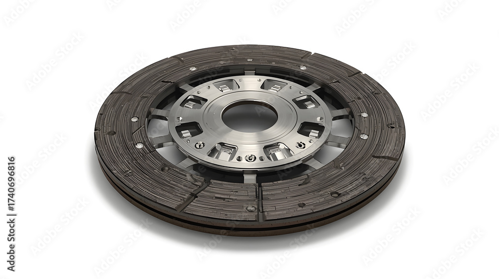 Obraz premium New Clutch Disc Mechanism for Manual Transmission, Isolated Side View