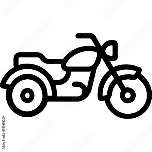 Minimalistic motor tricycle icon