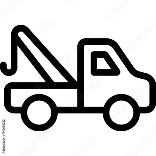 Minimalistic tow truck icon design
