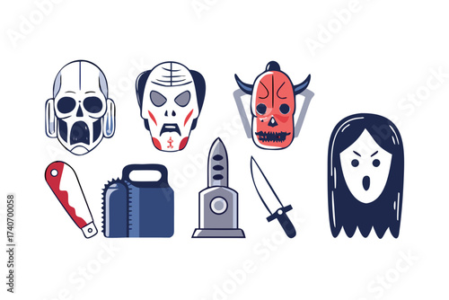 Collection of horror movie icons