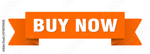 buy now ribbon isolated on transparent background. buy now ribbon