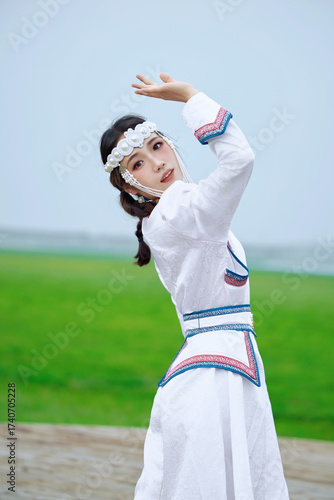 Wallpaper Mural Asian beauty wearing traditional Mongolian Bryant costume Torontodigital.ca