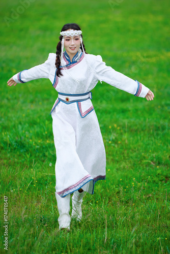 Wallpaper Mural Asian beauty wearing traditional Mongolian Bryant costume Torontodigital.ca