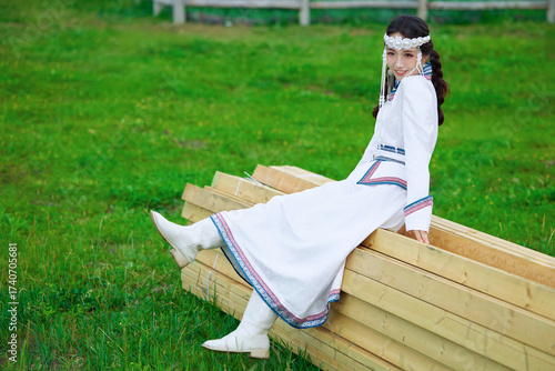 Wallpaper Mural Asian beauty wearing traditional Mongolian Bryant costume Torontodigital.ca