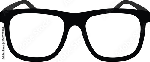 Black framed reading glasses vector illustration scalable eps icon for vision care isolated on transparent background
