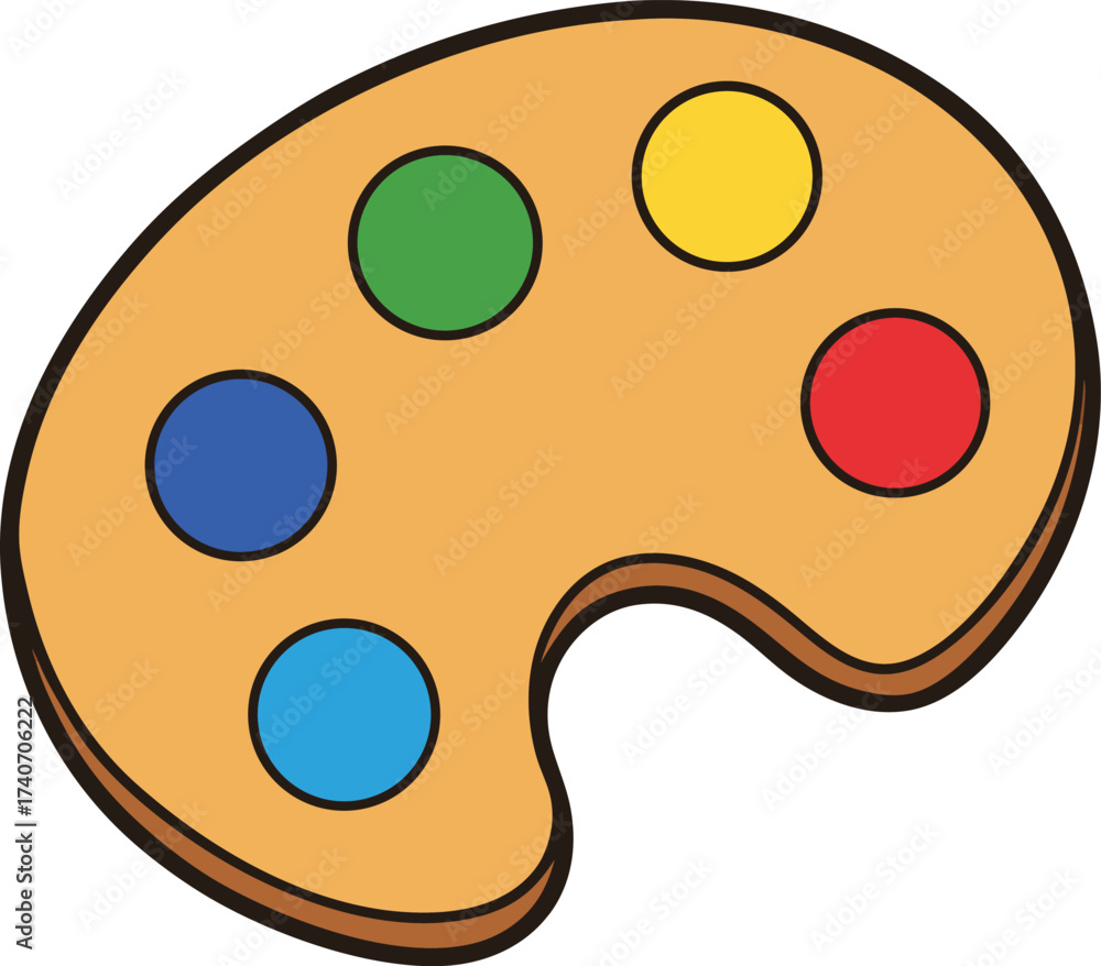 Fototapeta premium Rainbow paint palette vector illustration art supply icon scalable eps isolated on transparent background