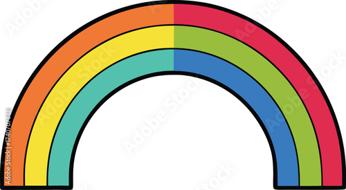 Vibrant gradient rainbow arch illustration scalable vector graphic eps isolated on transparent background