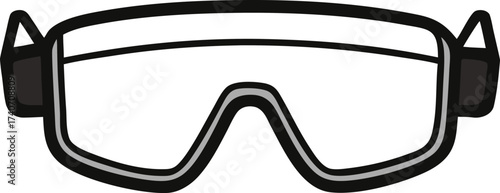 Safety goggles vector illustration clear lenses protective eyewear scalable eps icon isolated on transparent background