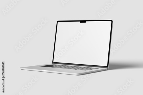 Blank laptop mockup isolated on white background
