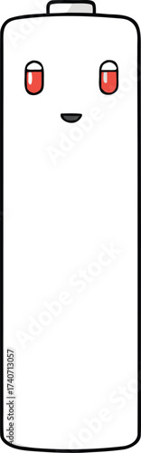 White power bank vector illustration with led indicator lights scalable eps icon isolated on transparent background